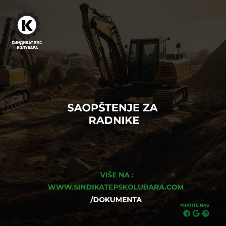 SAOPŠTENjE ZA RADNIKE